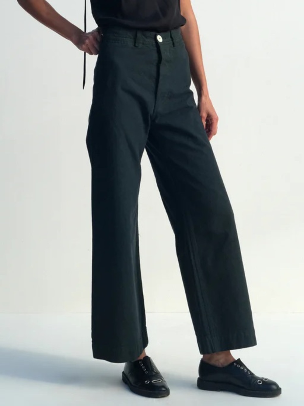 Jesse Kamm Cotton Canvas Sailor Pants Sz 2 in Black